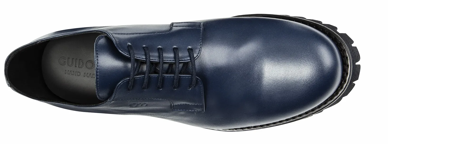 Azul - Classiques chaussures rehaussantes en Cuir Pleine Fleur de 6 cm à 8 cm en plus