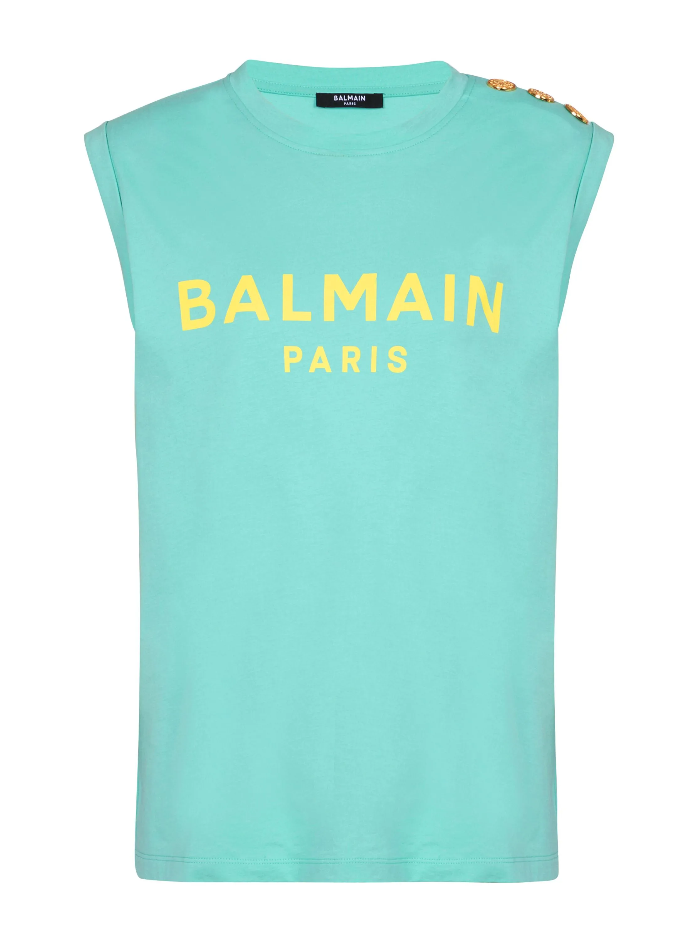 BALMAIN  Débardeur imprimé balmain paris - Bleu