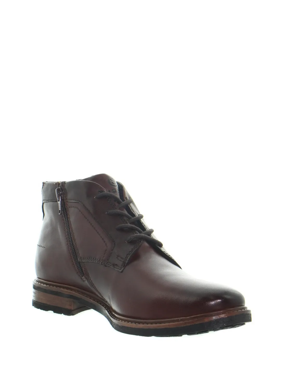 Boots Bugatti cuir ref 51142 Marron foncé