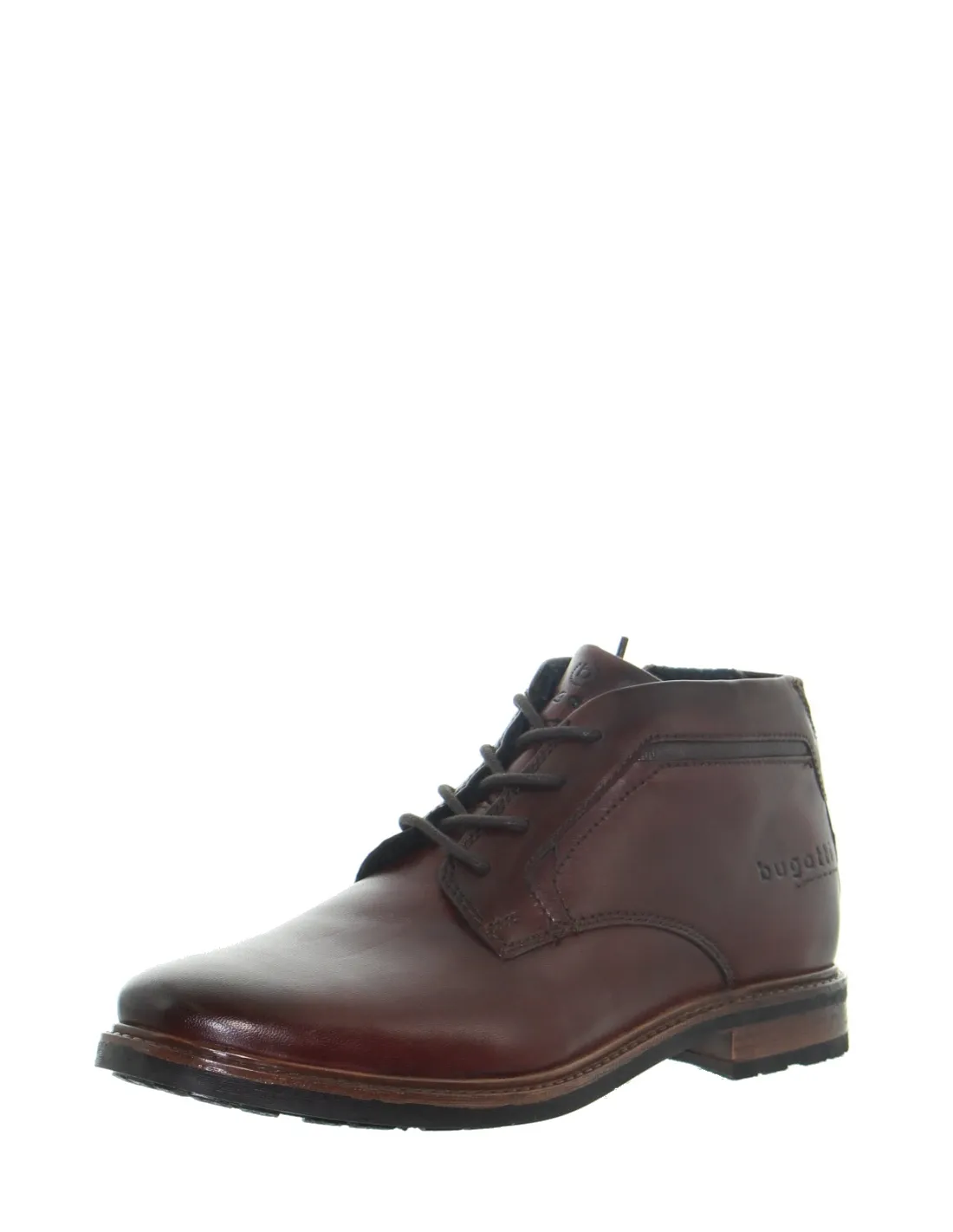 Boots Bugatti cuir ref 51142 Marron foncé