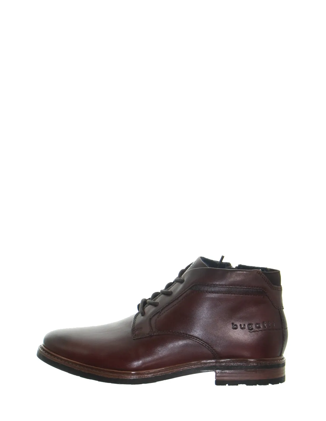 Boots Bugatti cuir ref 51142 Marron foncé