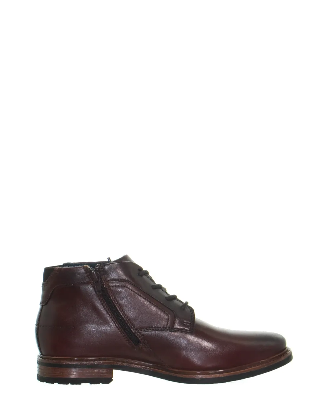 Boots Bugatti cuir ref 51142 Marron foncé