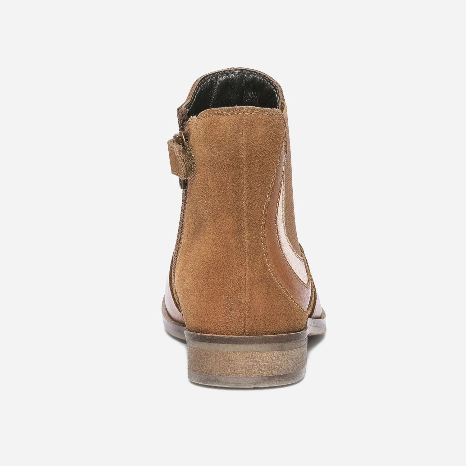 Boots camel en cuir à détails cuivrés - Boots Enfant | ERAM