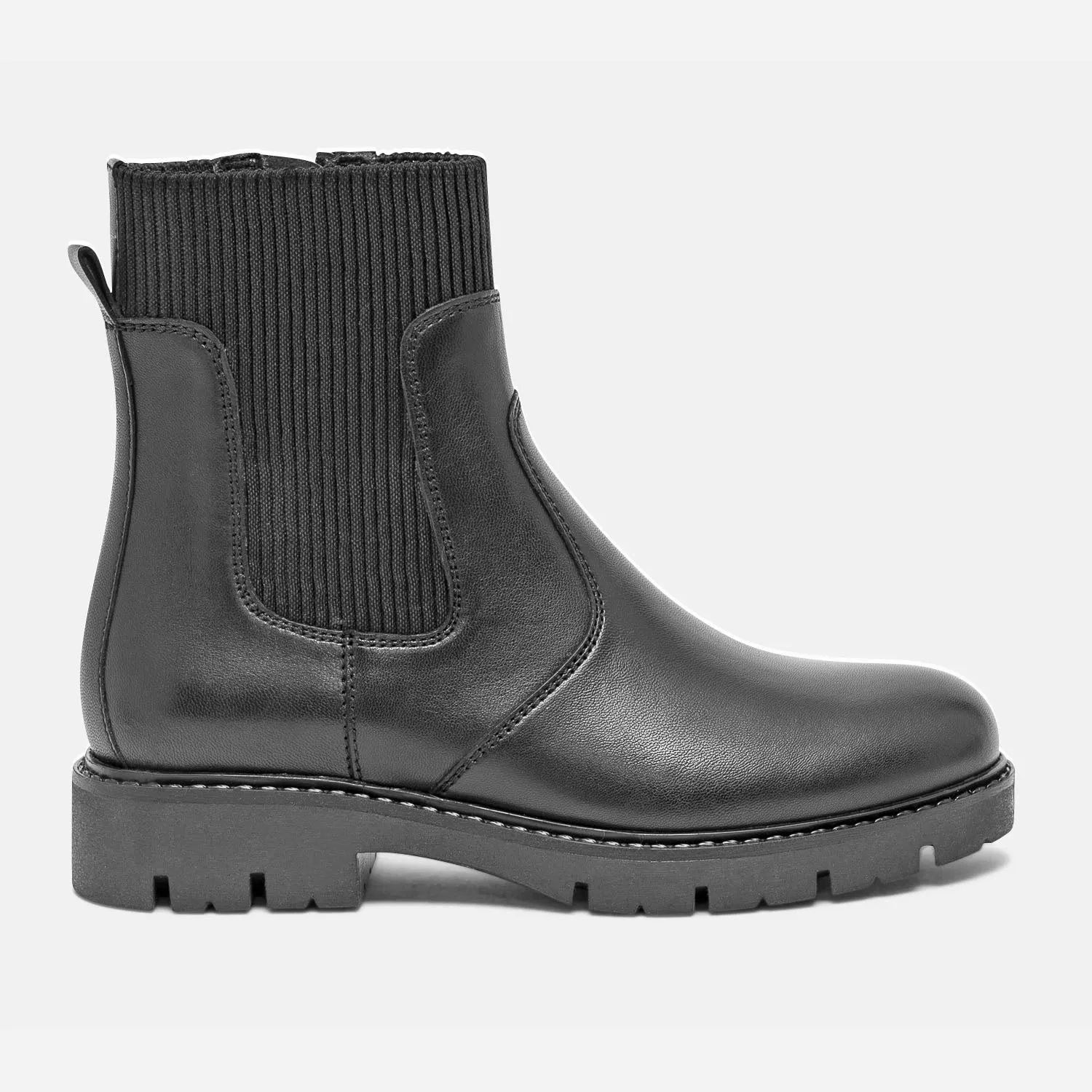 Boots-chaussette noir éco-conçu en cuir - Boots Enfant | ERAM