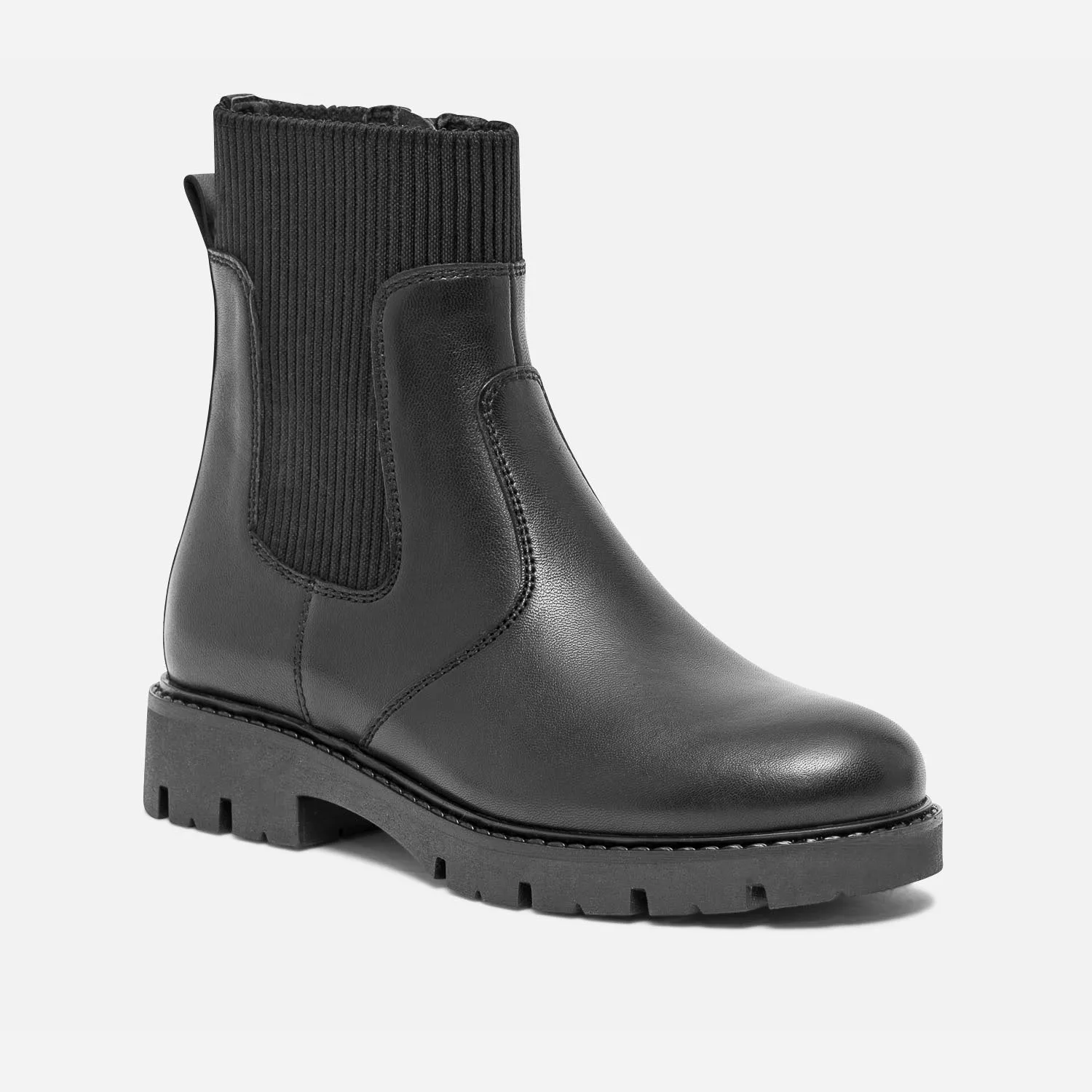 Boots-chaussette noir éco-conçu en cuir - Boots Enfant | ERAM