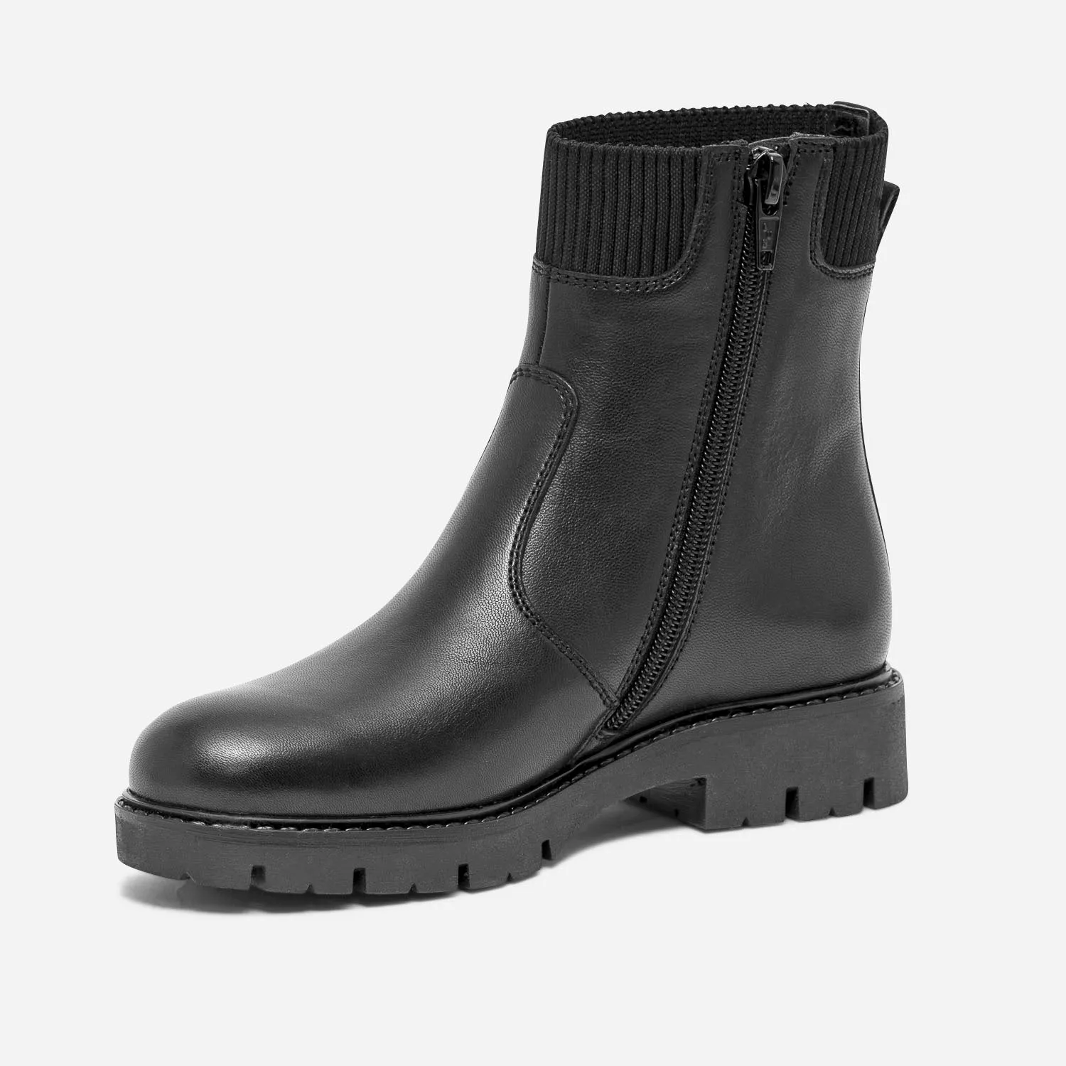 Boots-chaussette noir éco-conçu en cuir - Boots Enfant | ERAM