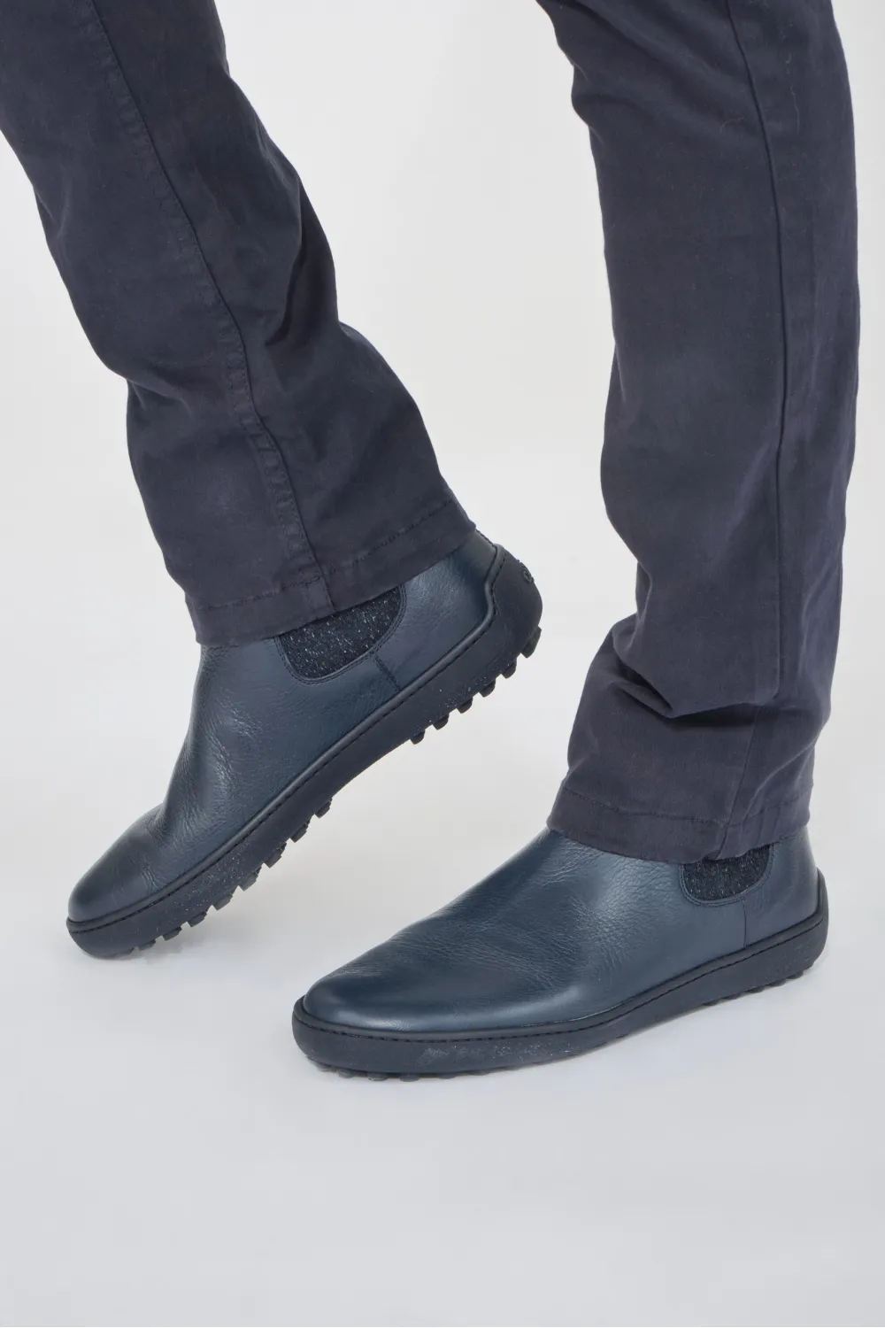 Boots cuir bleu semelle picots, Calo Shoes - EARTH BEAT Marine | Cesare Nori