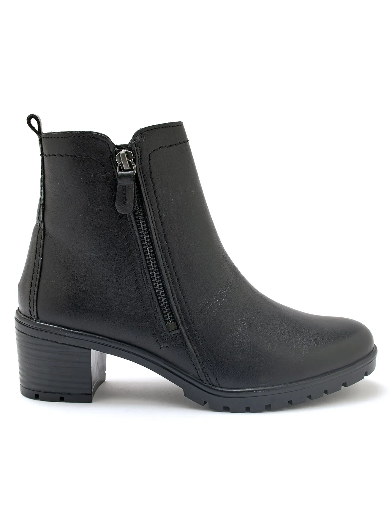 Boots cuir double zip