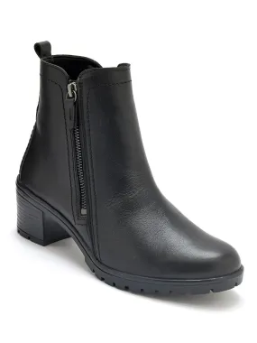 Boots cuir double zip