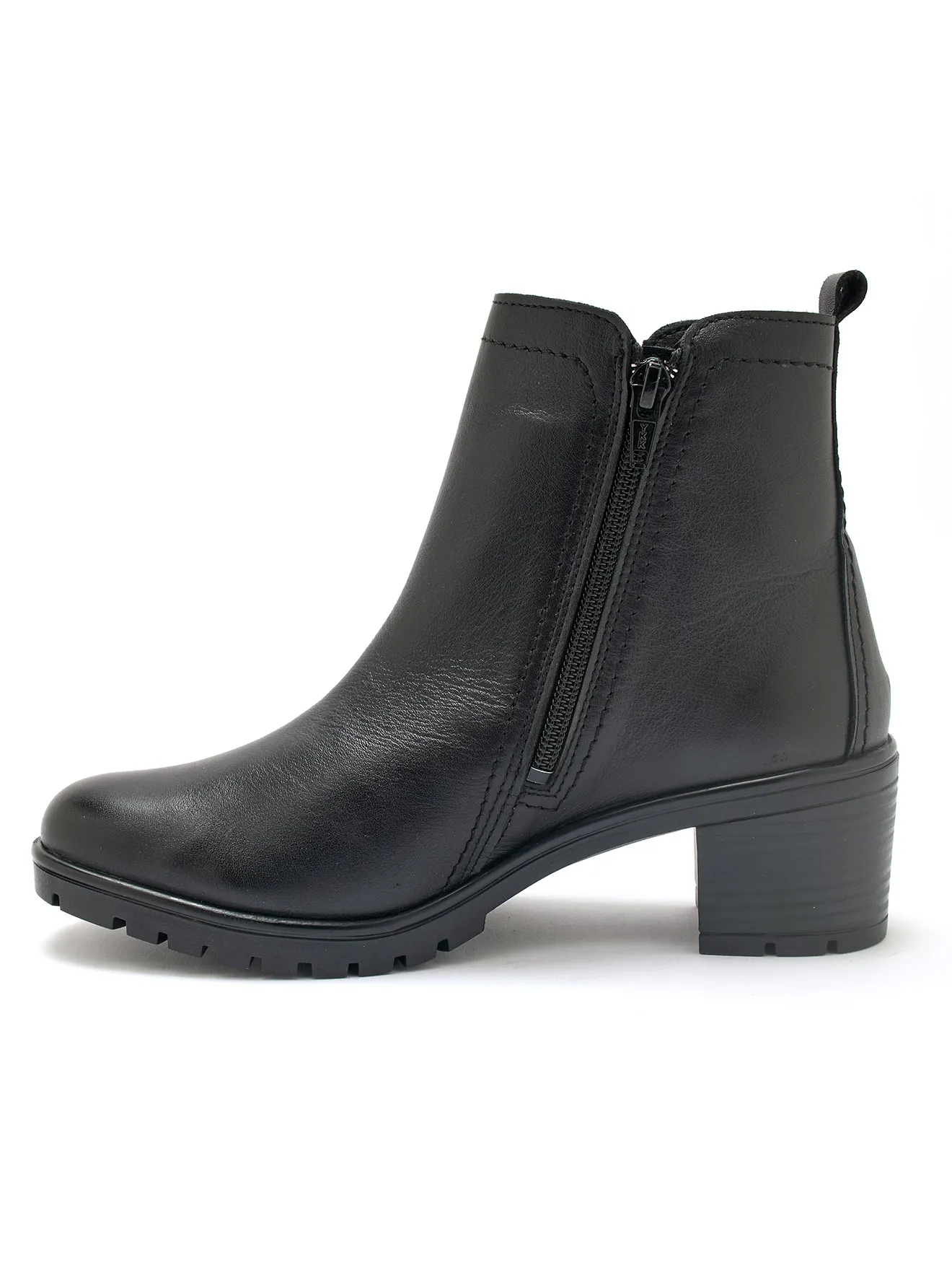 Boots cuir double zip