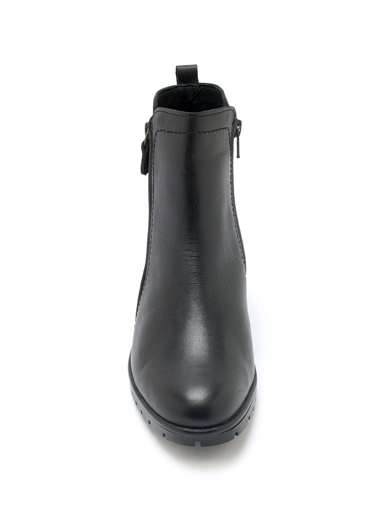 Boots cuir double zip