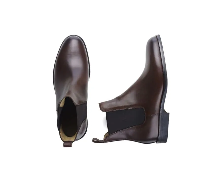 Boots cuir homme Chocolat Patiné Flager Gomme Ville