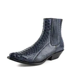 Boots cuir homme python mayura bleu marine