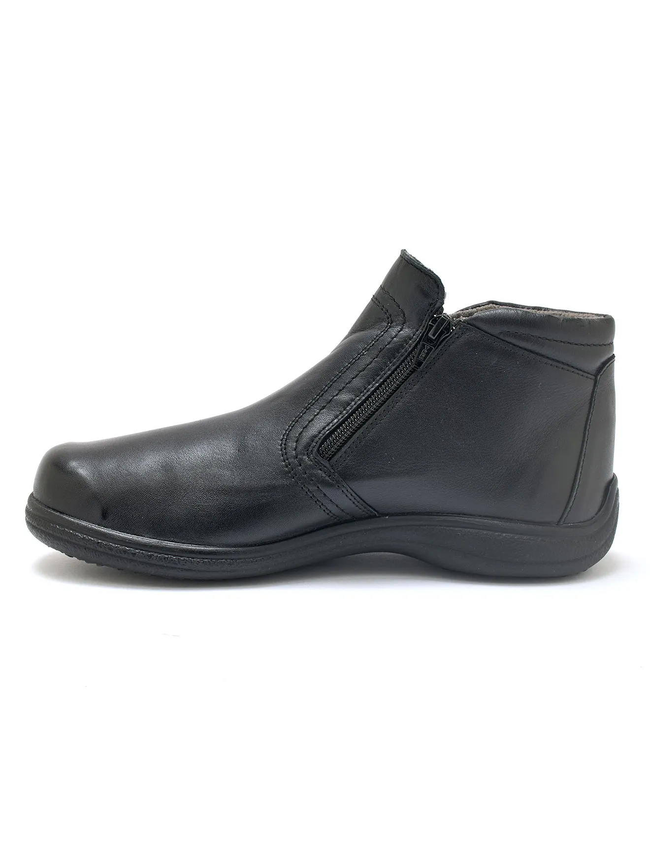 Boots double zip cuir extensible