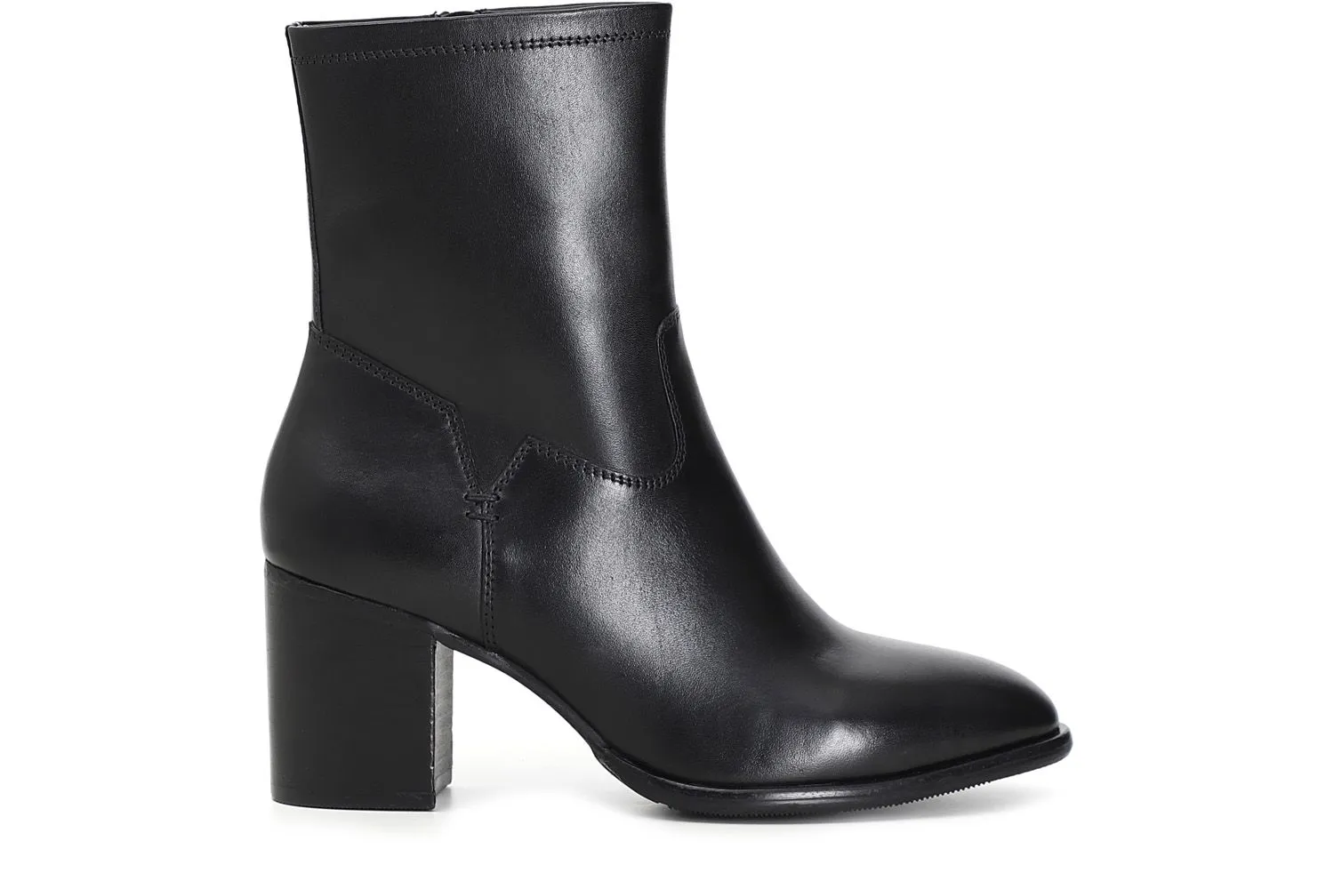 boots en cuir avec talon mi-haut - CafèNoir