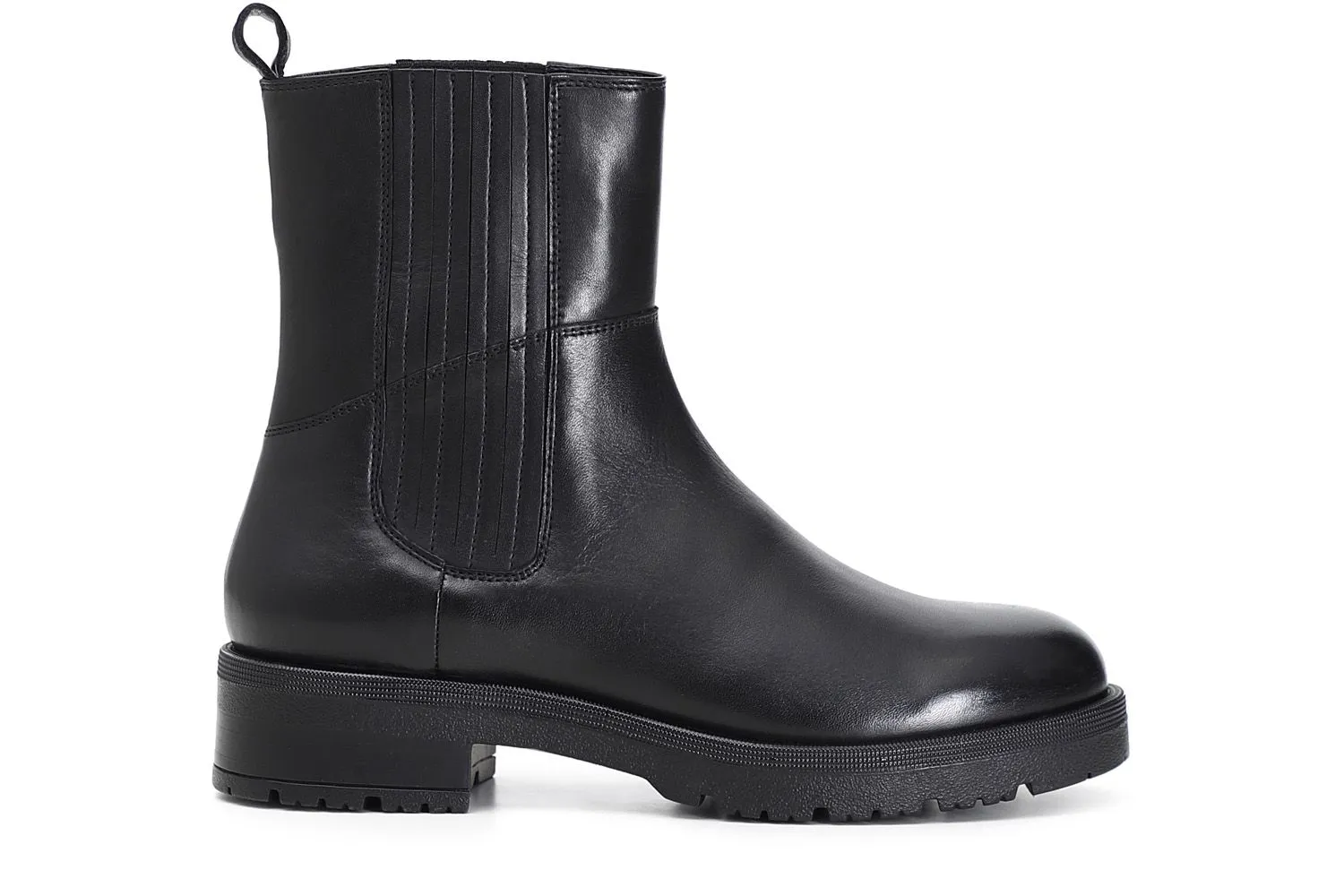 boots en cuir avec élastique sur le côté - CafèNoir