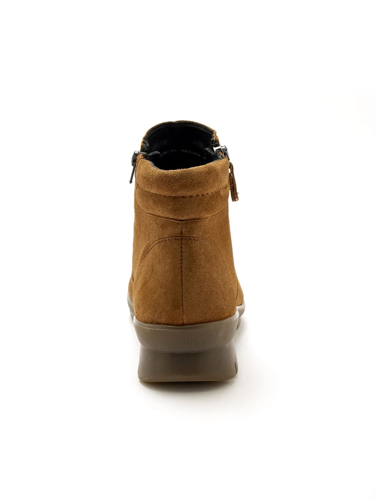 Boots en cuir extensible double zip