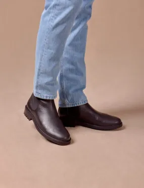 Boots en Cuir Grainé Homme Noir - Modèle Chelsea Boots Commando