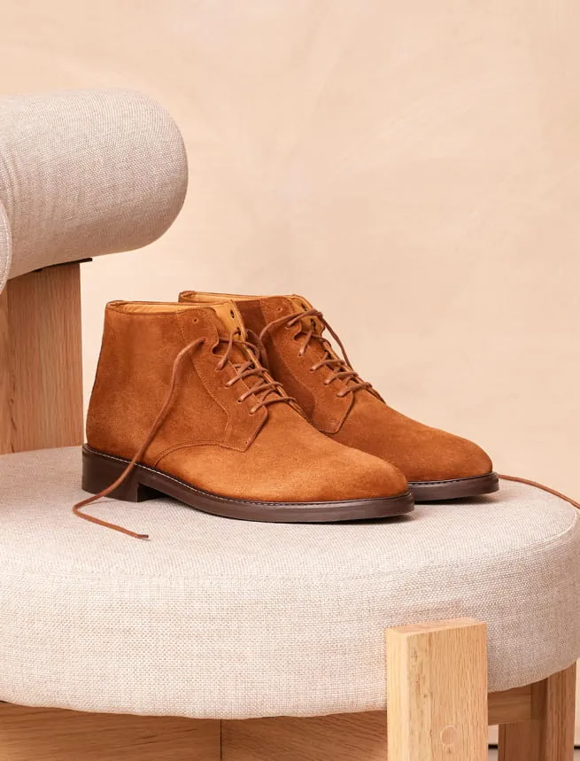 Boots en Cuir Suede pour Homme Tabac - Modèle Chukka Boots City