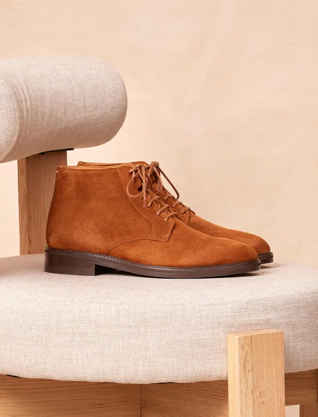 Boots en Cuir Suede pour Homme Tabac - Modèle Chukka Boots City