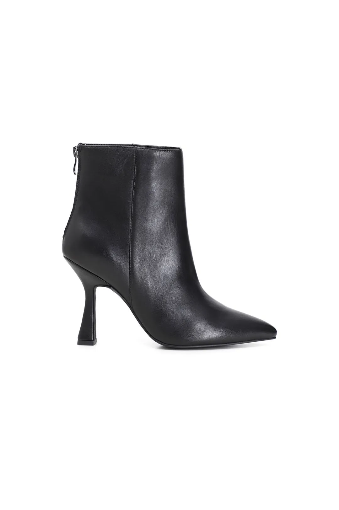 boots en cuir à haut talon asymétrique et bout pointu - CafèNoir