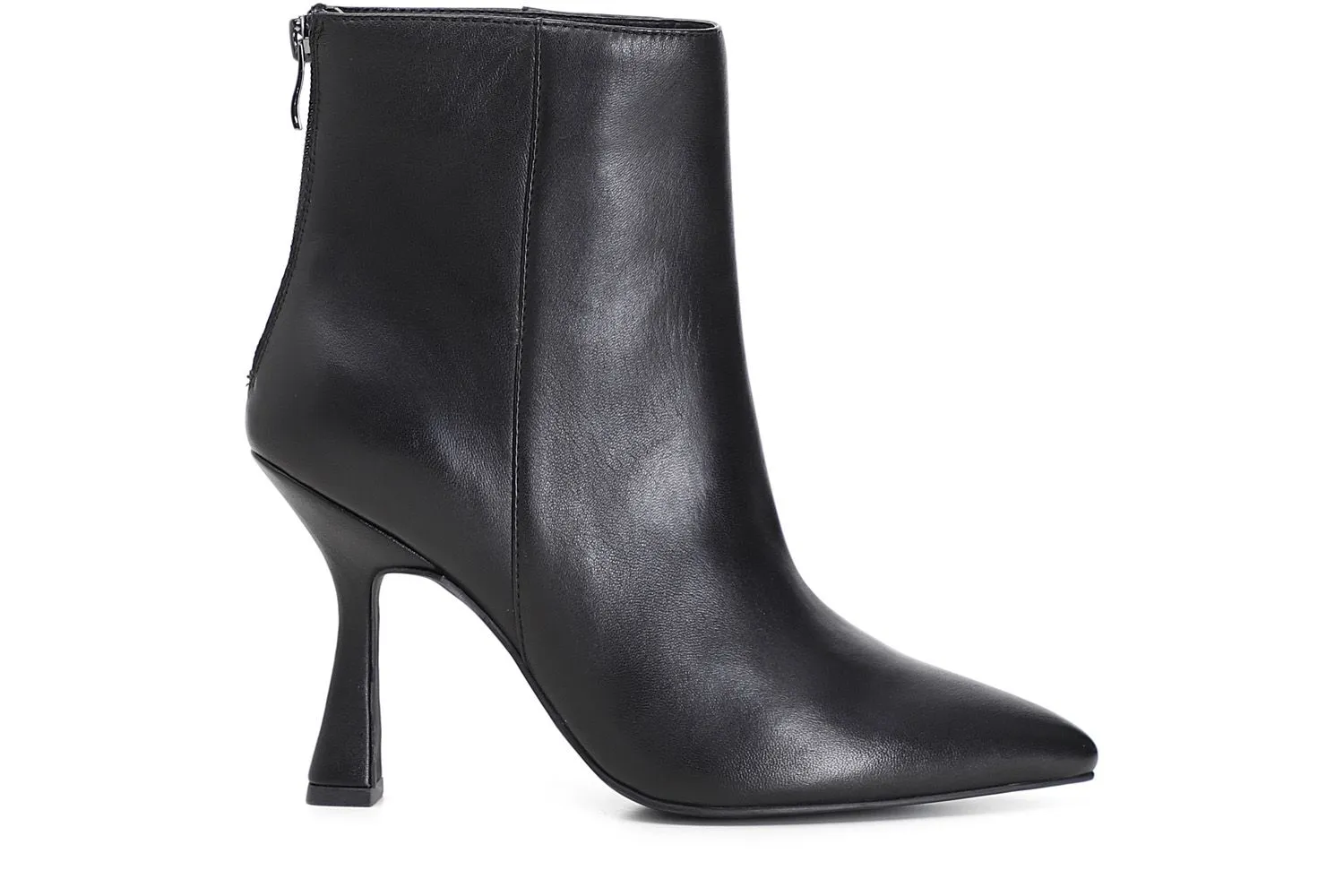 boots en cuir à haut talon asymétrique et bout pointu - CafèNoir