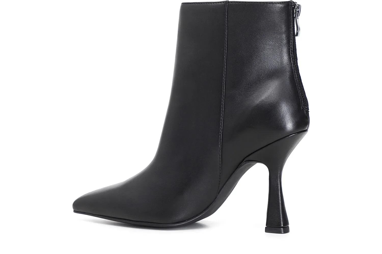 boots en cuir à haut talon asymétrique et bout pointu - CafèNoir