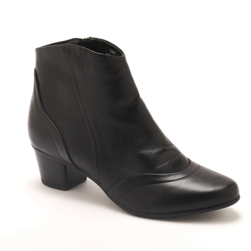 Boots en cuir à talon femme