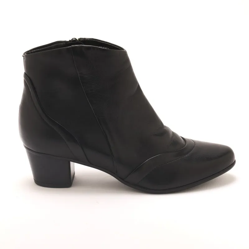 Boots en cuir à talon femme