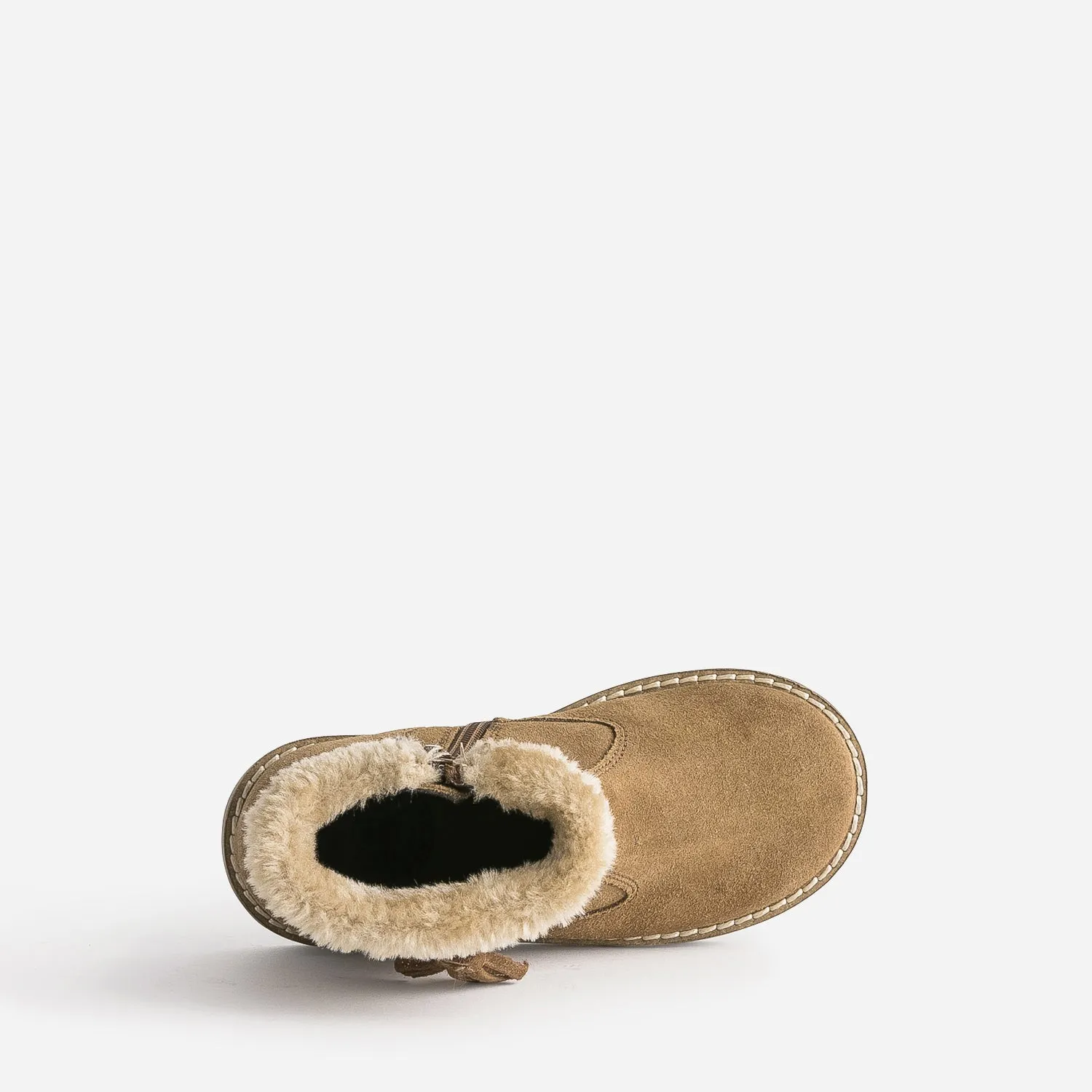 Boots fille BUGGY en croûte de cuir camel - Boots Enfant | ERAM