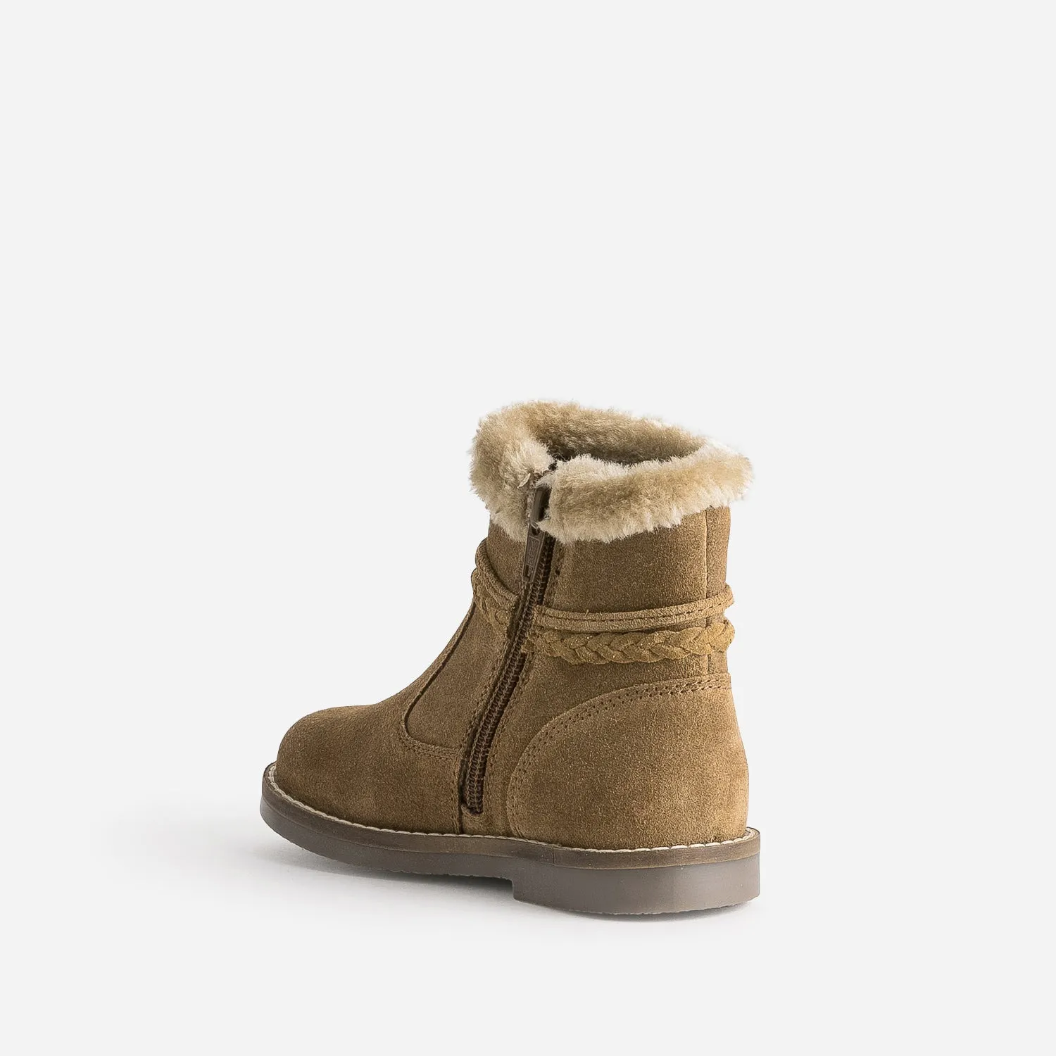 Boots fille BUGGY en croûte de cuir camel - Boots Enfant | ERAM