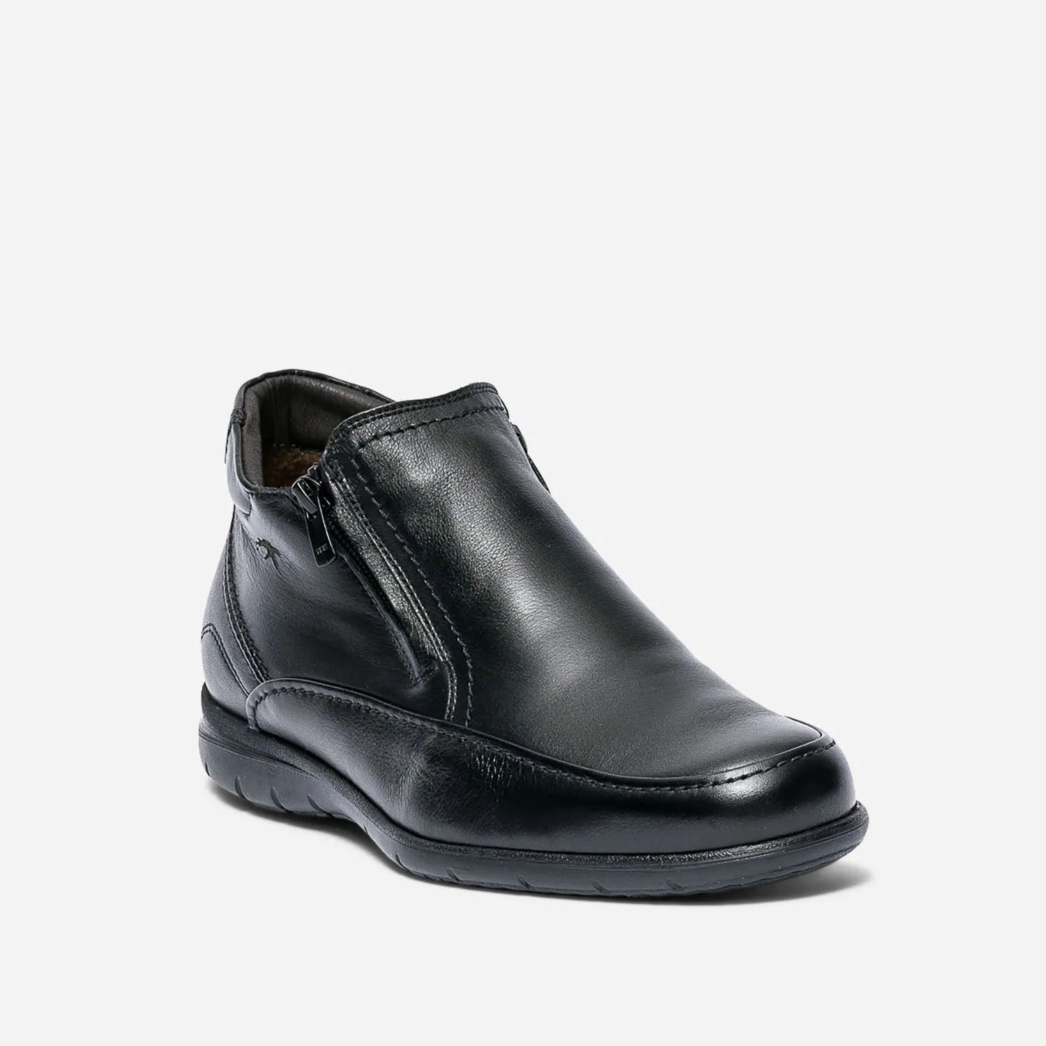 Boots FLUCHOS noir en cuir fourré avec zips - Boots Homme | ERAM