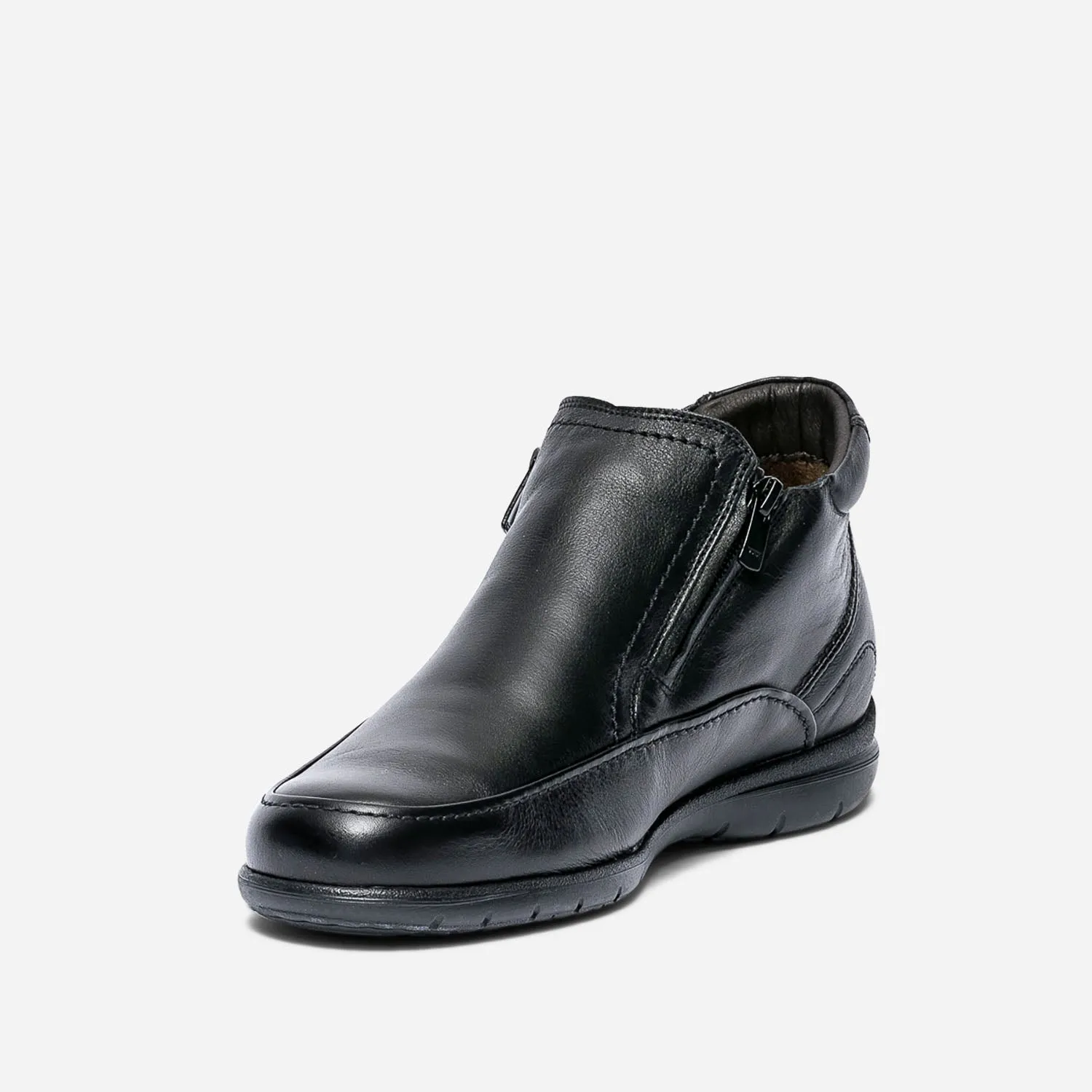 Boots FLUCHOS noir en cuir fourré avec zips - Boots Homme | ERAM