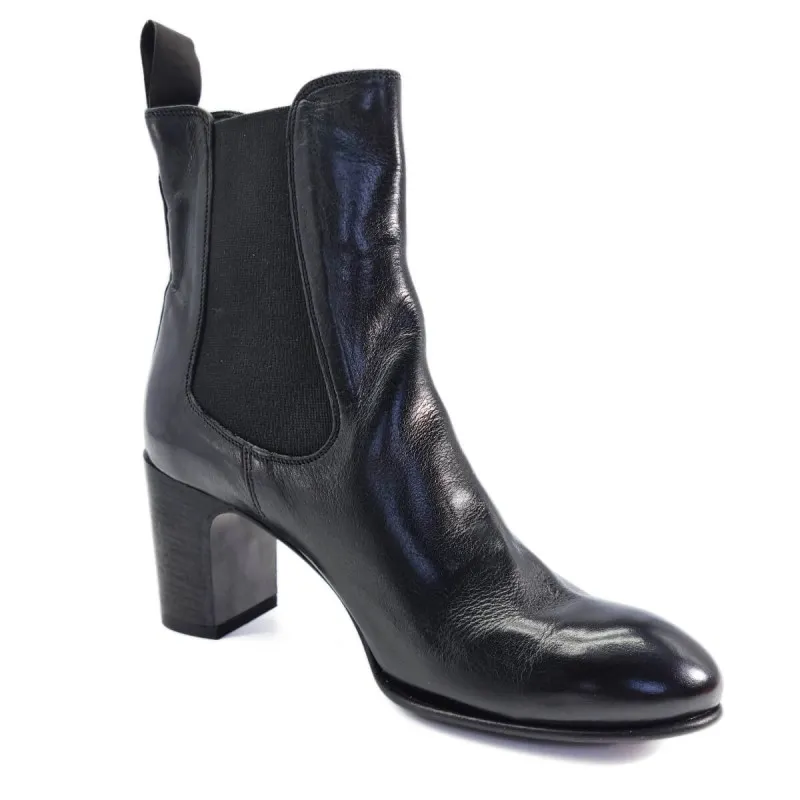 Boots GABRY 9002 à talon et cuir noir - Sturlini - Scarpe