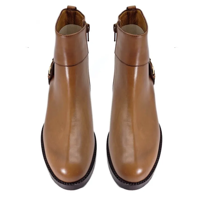 Boots haut de gamme cuir marron - Maretto - Scarpe