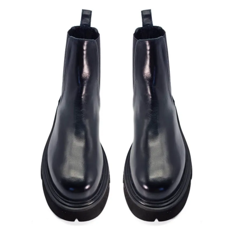 Boots haut de gamme en cuir noir - Lorenzo Masiero - Scarpe