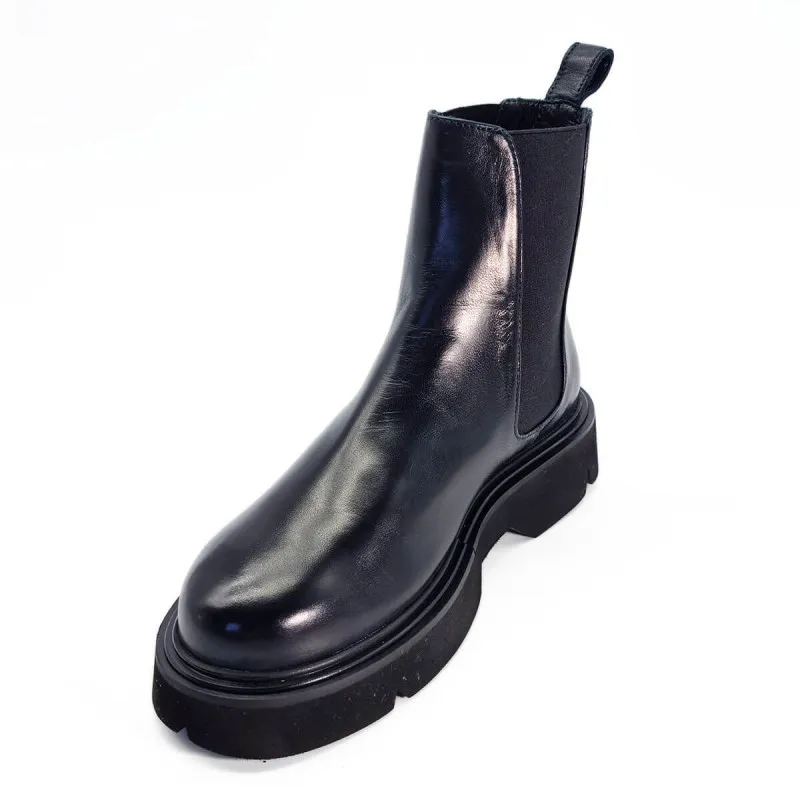 Boots haut de gamme en cuir noir - Lorenzo Masiero - Scarpe