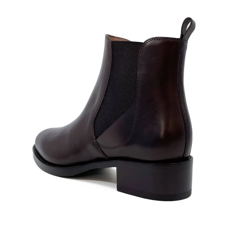 Boots italienne cuir lisse café Sartore