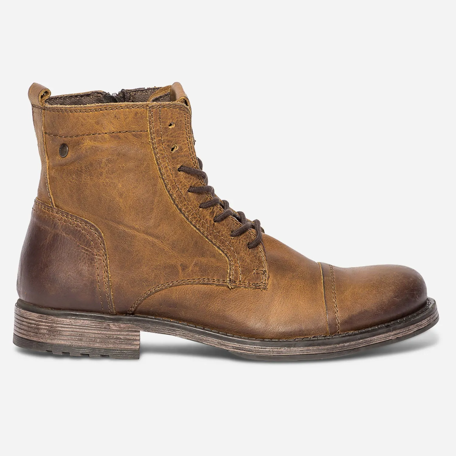 Boots JACK & JONES marron en cuir - Boots Homme | ERAM