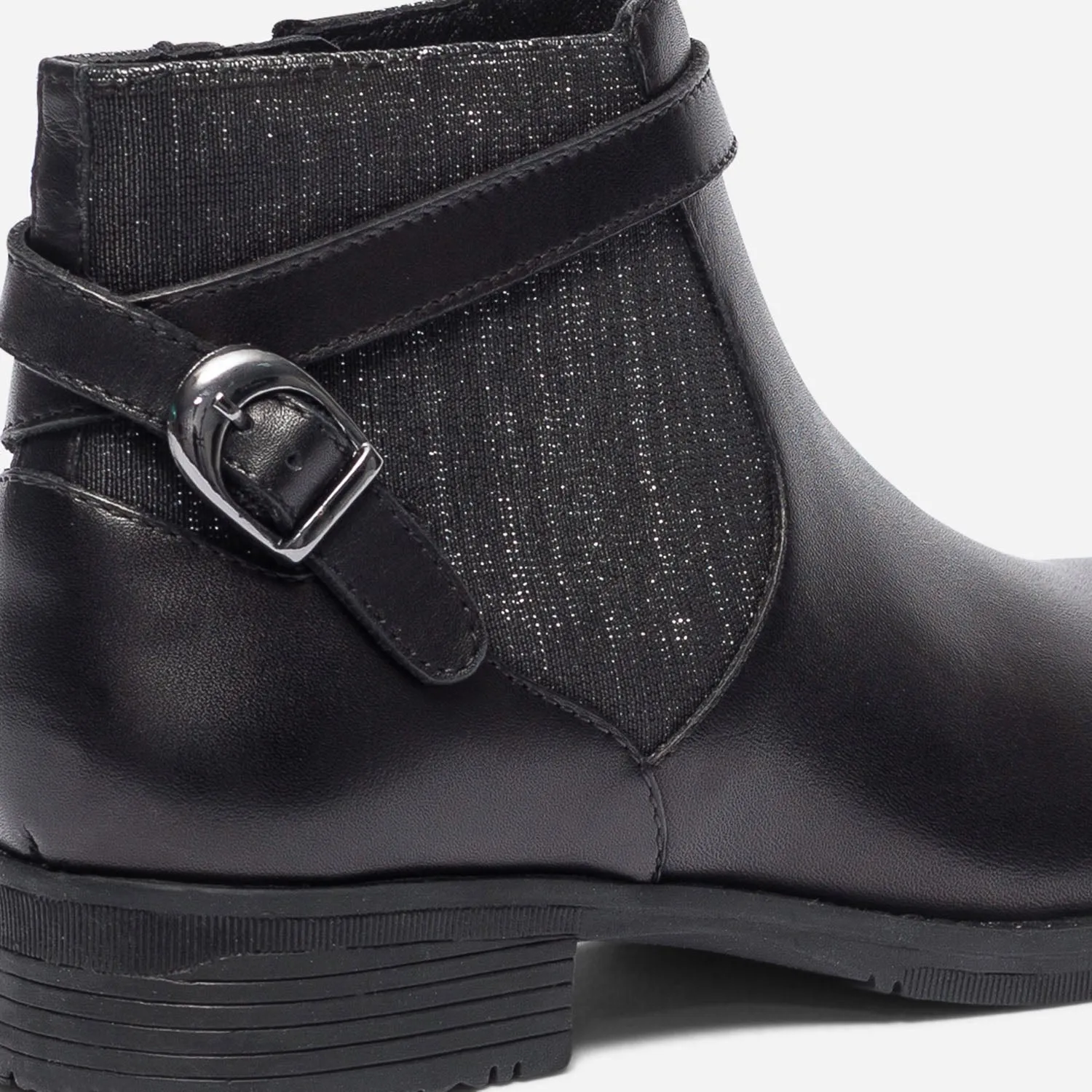 Boots jodhpur noir en cuir à élastique pailleté - Boots Enfant | ERAM