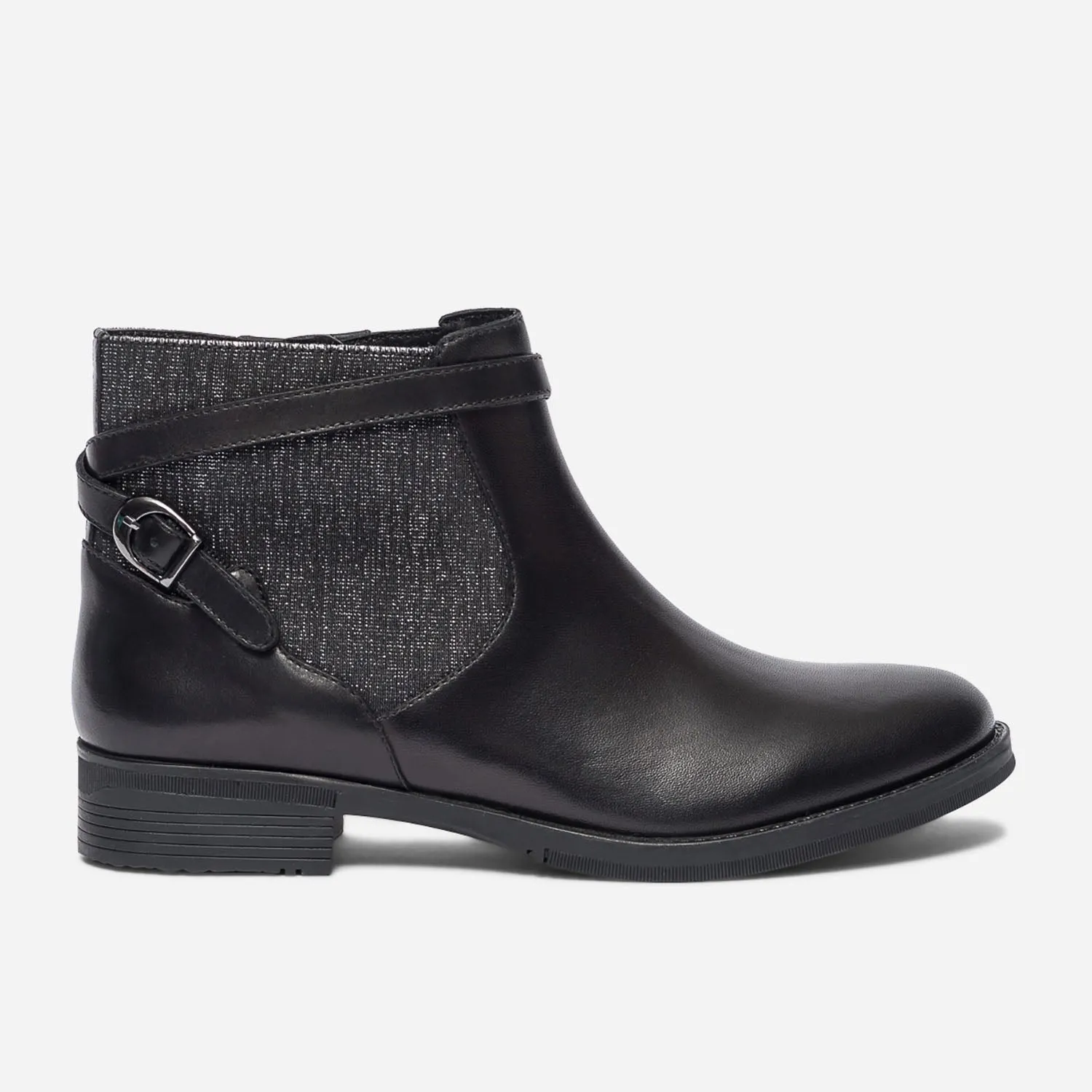 Boots jodhpur noir en cuir à élastique pailleté - Boots Enfant | ERAM