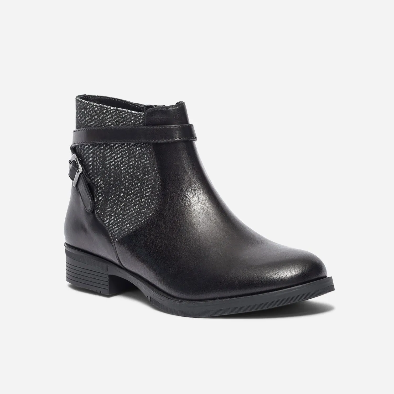 Boots jodhpur noir en cuir à élastique pailleté - Boots Enfant | ERAM