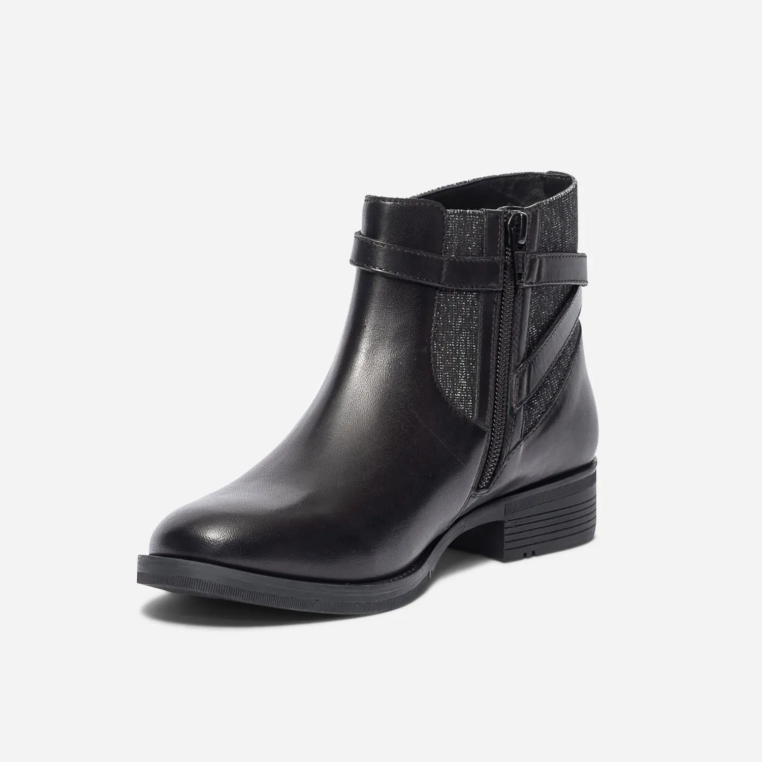 Boots jodhpur noir en cuir à élastique pailleté - Boots Enfant | ERAM