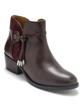 Boots zippées cuir lisse et cuir velours