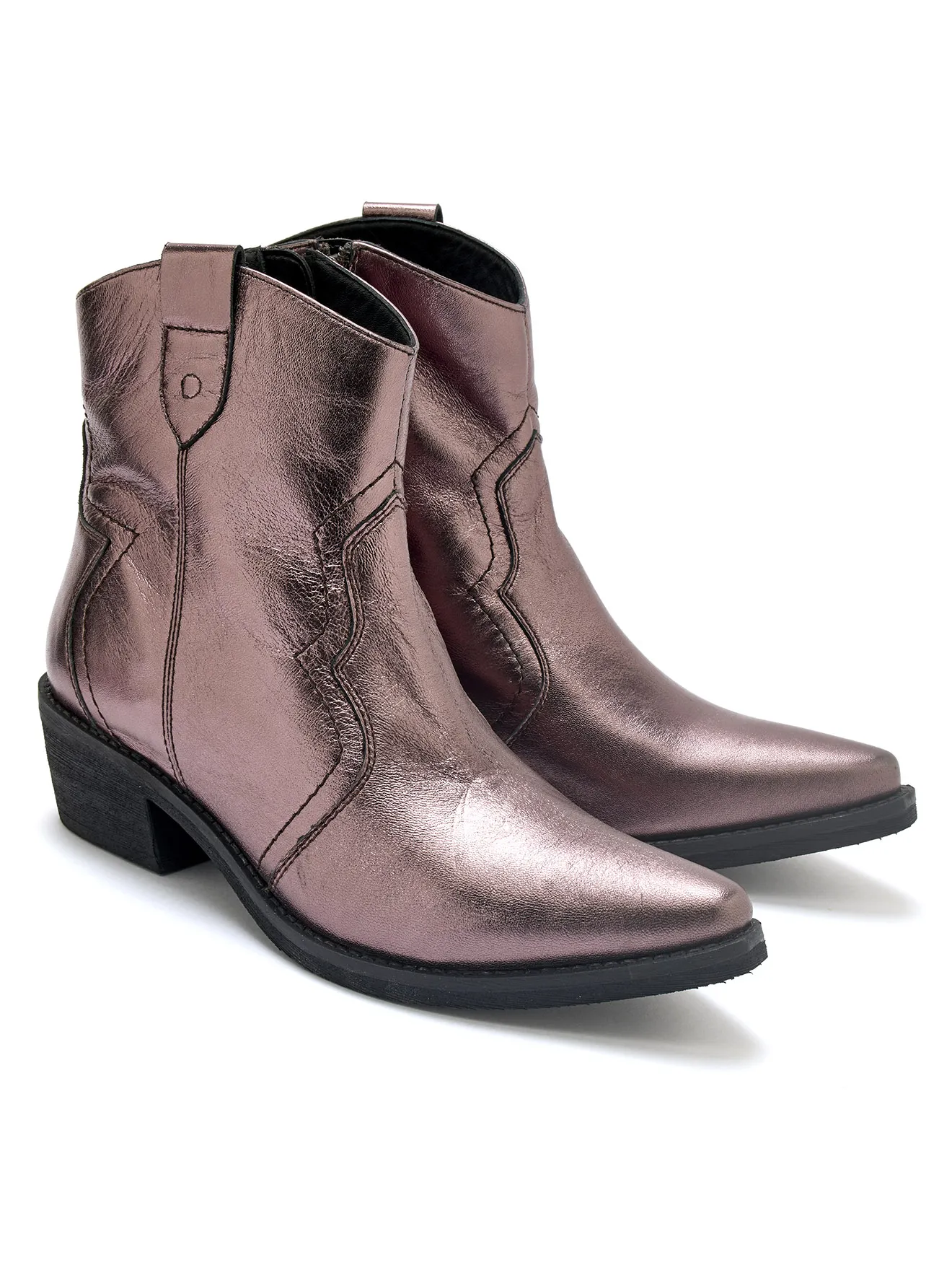 Boots zippées cuir souple