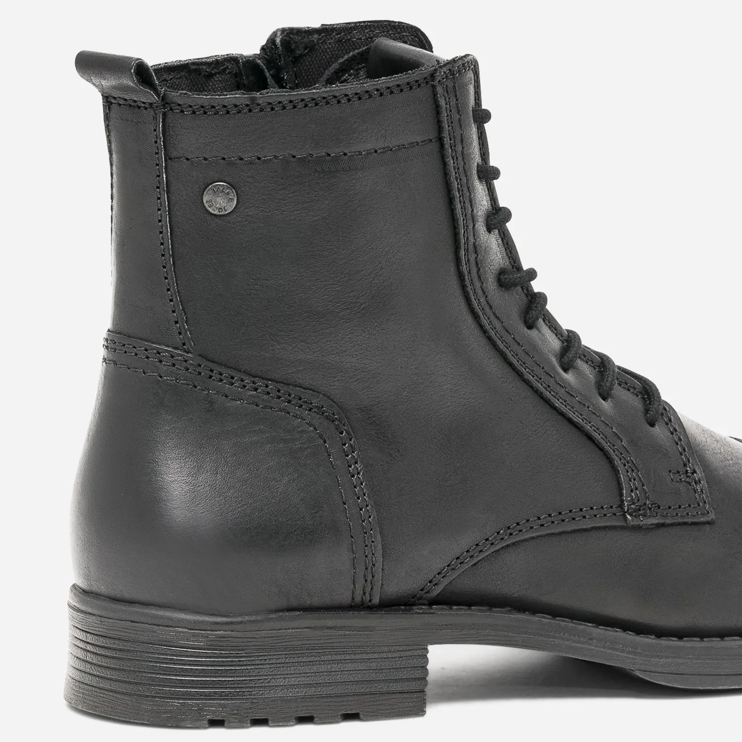 Boots à lacet JACK & JONES noir en cuir - Boots Homme | ERAM