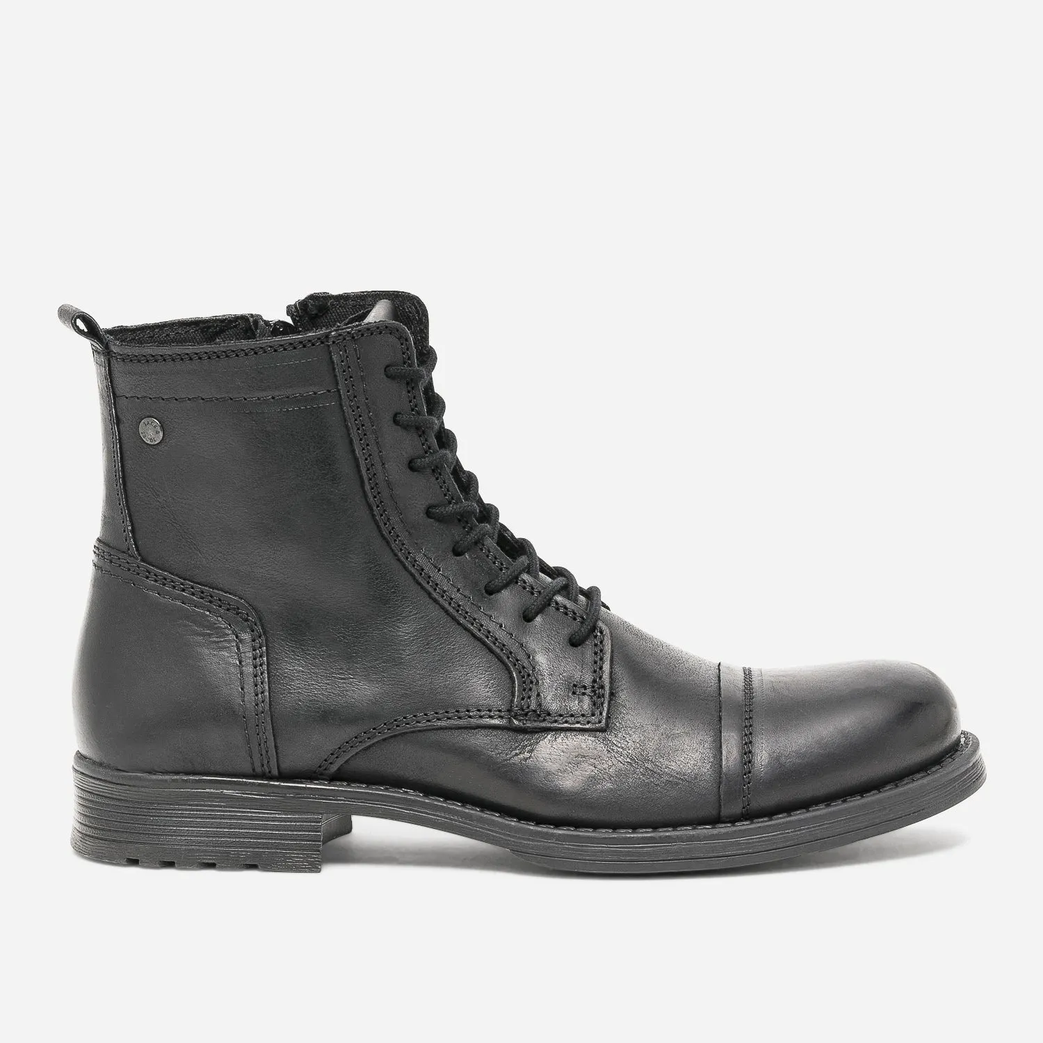 Boots à lacet JACK & JONES noir en cuir - Boots Homme | ERAM