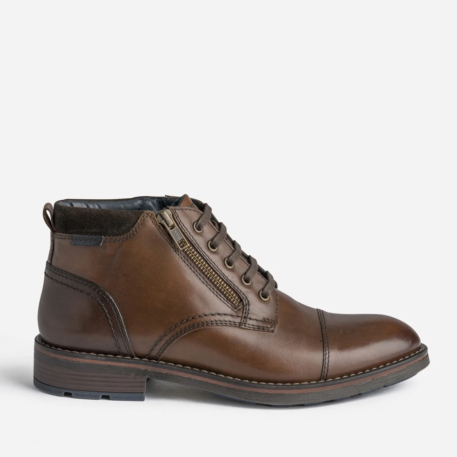 Boots à lacet marron en cuir - Boots Homme | ERAM