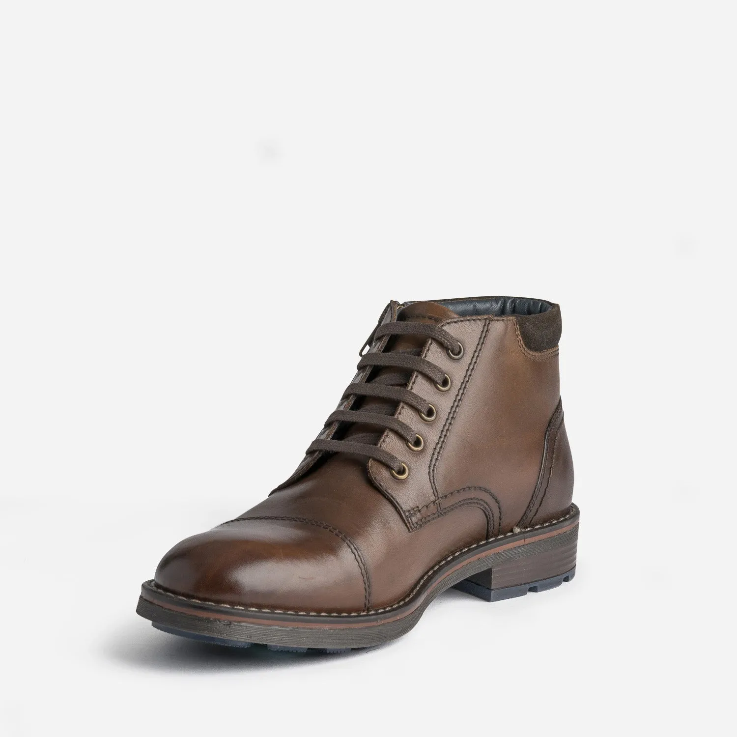 Boots à lacet marron en cuir - Boots Homme | ERAM