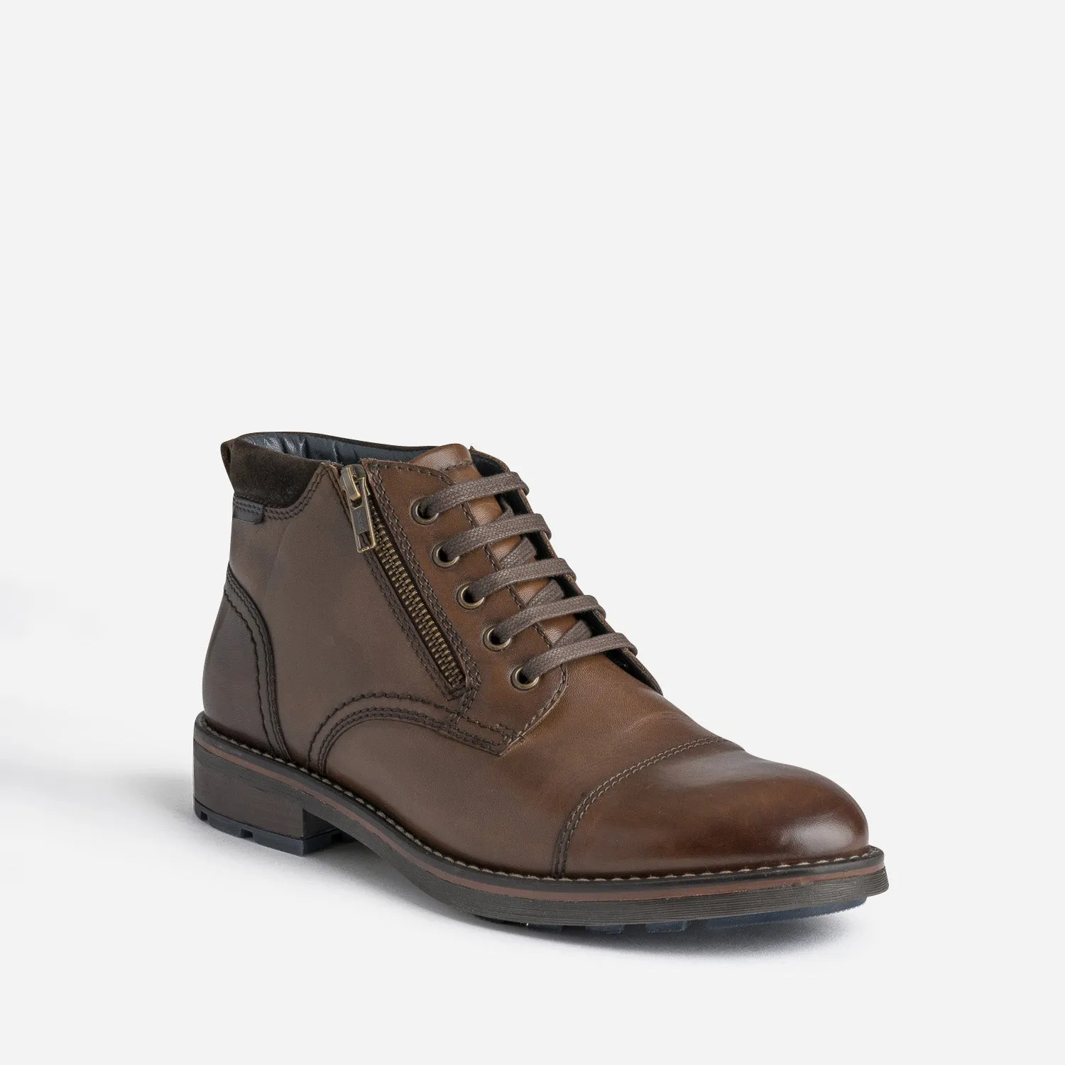 Boots à lacet marron en cuir - Boots Homme | ERAM